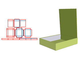 V-groove clamshell gift box, The opening method of a single-piece lid