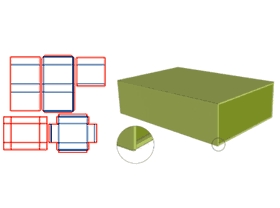 Book-shaped flip cover with V-groove, inner box greyboard with V-groove, fully wrapped with paper