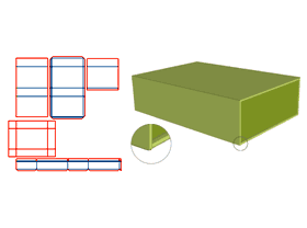 Book-shaped flip cover with V-groove, inner box greyboard with V-groove, Inner box paper mounting border