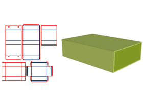 Book-shaped flip cover with V-groove, inner box greyboard with V-groove, fully wrapped with paper